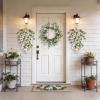 image:imagePinkpum 20 Eucalyptus Wreath 6FT Flower 17 Artificial Silk Flowers Set 9 for Front Door White Floral Fireplace Table Hanging Porch Wall Home Decor Farmhouse Indoor Outdoor Summer Spring GarlandWhite Set 3