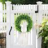 image:imagePinkpum 20 Eucalyptus Wreath 6FT Flower 17 Artificial Silk Flowers Set 9 for Front Door White Floral Fireplace Table Hanging Porch Wall Home Decor Farmhouse Indoor Outdoor Summer Spring GarlandDark Green