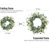 image:imagePinkpum 20 Eucalyptus Wreath 6FT Flower 17 Artificial Silk Flowers Set 9 for Front Door White Floral Fireplace Table Hanging Porch Wall Home Decor Farmhouse Indoor Outdoor Summer Spring GarlandWhite