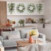 image:imagePinkpum 20 Eucalyptus Wreath 6FT Flower 17 Artificial Silk Flowers Set 9 for Front Door White Floral Fireplace Table Hanging Porch Wall Home Decor Farmhouse Indoor Outdoor Summer Spring GarlandWhite Set 5
