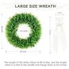 image:imagePinkpum 20 Eucalyptus Wreath 6FT Flower 17 Artificial Silk Flowers Set 9 for Front Door White Floral Fireplace Table Hanging Porch Wall Home Decor Farmhouse Indoor Outdoor Summer Spring GarlandDark Green