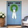 image:imagePinkpum 20 Eucalyptus Wreath 6FT Flower 17 Artificial Silk Flowers Set 9 for Front Door White Floral Fireplace Table Hanging Porch Wall Home Decor Farmhouse Indoor Outdoor Summer Spring GarlandDark Green
