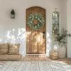 image:imagePinkpum 20 Eucalyptus Wreath 6FT Flower 17 Artificial Silk Flowers Set 9 for Front Door White Floral Fireplace Table Hanging Porch Wall Home Decor Farmhouse Indoor Outdoor Summer Spring GarlandDeep Green