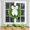 image:imagePinkpum 20 Eucalyptus Wreath 6FT Flower 17 Artificial Silk Flowers Set 9 for Front Door White Floral Fireplace Table Hanging Porch Wall Home Decor Farmhouse Indoor Outdoor Summer Spring GarlandDark Green