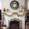 image:imagePinkpum 20 Eucalyptus Wreath 6FT Flower 17 Artificial Silk Flowers Set 9 for Front Door White Floral Fireplace Table Hanging Porch Wall Home Decor Farmhouse Indoor Outdoor Summer Spring GarlandWhite Set 1