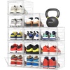 image:imagePinkpum Upgraded Hard Shoe Storage Box 6 Pack XLarge Fit Size 12 Thicken amp Sturdy Clear Plastic Stackable Shoe Organizer Box Closet Sneaker Storage Display Case Holder Bins with Magnetic Door WhiteClear