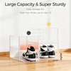 image:imagePinkpum Upgraded Hard Shoe Storage Box 6 Pack XLarge Fit Size 12 Thicken amp Sturdy Clear Plastic Stackable Shoe Organizer Box Closet Sneaker Storage Display Case Holder Bins with Magnetic Door WhiteClear