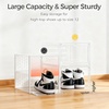 image:imagePinkpum Upgraded Hard Shoe Storage Box 6 Pack XLarge Fit Size 12 Thicken amp Sturdy Clear Plastic Stackable Shoe Organizer Box Closet Sneaker Storage Display Case Holder Bins with Magnetic Door WhiteClear
