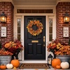 image:image20 Fall Wreath Autumn Wreath Thanksgiving Artificial Pumpkin Wall Decor Frount Door Farmhouse Home Porch Outdoor Indoor Holiday Harvest Decor