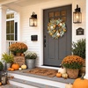 image:image20 Fall Wreath Autumn Wreath Thanksgiving Artificial Pumpkin Wall Decor Frount Door Farmhouse Home Porch Outdoor Indoor Holiday Harvest Decor Lambs Ear