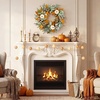 image:image20 Fall Wreath Autumn Wreath Thanksgiving Artificial Pumpkin Wall Decor Frount Door Farmhouse Home Porch Outdoor Indoor Holiday Harvest Decor Lambs Ear