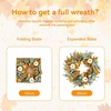 image:image20 Fall Wreath Autumn Wreath Thanksgiving Artificial Pumpkin Wall Decor Frount Door Farmhouse Home Porch Outdoor Indoor Holiday Harvest Decor Lambs Ear