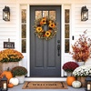 image:image20 Fall Wreath Autumn Wreath Thanksgiving Artificial Pumpkin Wall Decor Frount Door Farmhouse Home Porch Outdoor Indoor Holiday Harvest Decor Sunflower Pine Cones