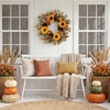 image:image20 Fall Wreath Autumn Wreath Thanksgiving Artificial Pumpkin Wall Decor Frount Door Farmhouse Home Porch Outdoor Indoor Holiday Harvest Decor Sunflower Pine Cones