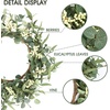 image:imagePinkpum 20 Eucalyptus Wreath for Front Door Porch Window  Green Decor for Home Farmhouse  Spring Summer Fall All Seasons Fluffy VersionWhite