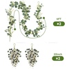 image:imagePinkpum 20 Eucalyptus Wreath for Front Door Porch Window  Green Decor for Home Farmhouse  Spring Summer Fall All Seasons Fluffy VersionWhite Set 3