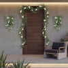 image:imagePinkpum 20 Eucalyptus Wreath for Front Door Porch Window  Green Decor for Home Farmhouse  Spring Summer Fall All Seasons Fluffy VersionWhite Set 5