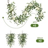 image:imagePinkpum 20 Eucalyptus Wreath for Front Door Porch Window  Green Decor for Home Farmhouse  Spring Summer Fall All Seasons Fluffy VersionWhite Set 5