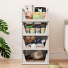 image:imagePinkpum Green Boy Closet Organizers and Storage Stackable Plastic Drawer Basket for Clothing Stackable Storage Bins Shelf Storage Container for Rv Closet Wardrobe Bedroom Bathroom Playroom Man 6 PackGrey