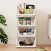 image:imagePinkpum Green Boy Closet Organizers and Storage Stackable Plastic Drawer Basket for Clothing Stackable Storage Bins Shelf Storage Container for Rv Closet Wardrobe Bedroom Bathroom Playroom Man 6 PackWhite