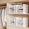 image:imagePinkpum Green Boy Closet Organizers and Storage Stackable Plastic Drawer Basket for Clothing Stackable Storage Bins Shelf Storage Container for Rv Closet Wardrobe Bedroom Bathroom Playroom Man 6 PackWhite