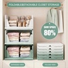 image:imagePinkpum Green Boy Closet Organizers and Storage Stackable Plastic Drawer Basket for Clothing Stackable Storage Bins Shelf Storage Container for Rv Closet Wardrobe Bedroom Bathroom Playroom Man 6 PackWhitegreen