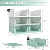 image:imagePinkpum Green Boy Closet Organizers and Storage Stackable Plastic Drawer Basket for Clothing Stackable Storage Bins Shelf Storage Container for Rv Closet Wardrobe Bedroom Bathroom Playroom Man 6 PackWhitegreen