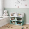 image:imagePinkpum Green Boy Closet Organizers and Storage Stackable Plastic Drawer Basket for Clothing Stackable Storage Bins Shelf Storage Container for Rv Closet Wardrobe Bedroom Bathroom Playroom Man 6 PackWhitegreen