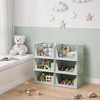 image:imagePinkpum Green Boy Closet Organizers and Storage Stackable Plastic Drawer Basket for Clothing Stackable Storage Bins Shelf Storage Container for Rv Closet Wardrobe Bedroom Bathroom Playroom Man 6 PackLight Green