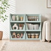 image:imagePinkpum Green Boy Closet Organizers and Storage Stackable Plastic Drawer Basket for Clothing Stackable Storage Bins Shelf Storage Container for Rv Closet Wardrobe Bedroom Bathroom Playroom Man 6 PackLight Green
