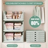 image:imagePinkpum Green Boy Closet Organizers and Storage Stackable Plastic Drawer Basket for Clothing Stackable Storage Bins Shelf Storage Container for Rv Closet Wardrobe Bedroom Bathroom Playroom Man 6 PackLight Green