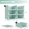image:imagePinkpum Green Boy Closet Organizers and Storage Stackable Plastic Drawer Basket for Clothing Stackable Storage Bins Shelf Storage Container for Rv Closet Wardrobe Bedroom Bathroom Playroom Man 6 PackGreen