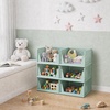 image:imagePinkpum Green Boy Closet Organizers and Storage Stackable Plastic Drawer Basket for Clothing Stackable Storage Bins Shelf Storage Container for Rv Closet Wardrobe Bedroom Bathroom Playroom Man 6 PackGreen