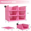 image:imagePinkpum Green Boy Closet Organizers and Storage Stackable Plastic Drawer Basket for Clothing Stackable Storage Bins Shelf Storage Container for Rv Closet Wardrobe Bedroom Bathroom Playroom Man 6 PackPink