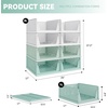 image:imagePinkpum Green Boy Closet Organizers and Storage Stackable Plastic Drawer Basket for Clothing Stackable Storage Bins Shelf Storage Container for Rv Closet Wardrobe Bedroom Bathroom Playroom Man 6 PackWhitegreen