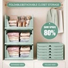 image:imagePinkpum Green Boy Closet Organizers and Storage Stackable Plastic Drawer Basket for Clothing Stackable Storage Bins Shelf Storage Container for Rv Closet Wardrobe Bedroom Bathroom Playroom Man 6 PackGreen