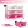 image:imagePinkpum Green Boy Closet Organizers and Storage Stackable Plastic Drawer Basket for Clothing Stackable Storage Bins Shelf Storage Container for Rv Closet Wardrobe Bedroom Bathroom Playroom Man 6 PackWhitepink