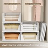 image:imagePinkpum Green Boy Closet Organizers and Storage Stackable Plastic Drawer Basket for Clothing Stackable Storage Bins Shelf Storage Container for Rv Closet Wardrobe Bedroom Bathroom Playroom Man 6 PackWhite
