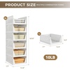 image:imagePinkpum Green Boy Closet Organizers and Storage Stackable Plastic Drawer Basket for Clothing Stackable Storage Bins Shelf Storage Container for Rv Closet Wardrobe Bedroom Bathroom Playroom Man 6 PackWhite