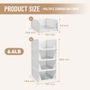 image:imagePinkpum Green Boy Closet Organizers and Storage Stackable Plastic Drawer Basket for Clothing Stackable Storage Bins Shelf Storage Container for Rv Closet Wardrobe Bedroom Bathroom Playroom Man 6 PackWhite
