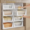 image:imagePinkpum Green Boy Closet Organizers and Storage Stackable Plastic Drawer Basket for Clothing Stackable Storage Bins Shelf Storage Container for Rv Closet Wardrobe Bedroom Bathroom Playroom Man 6 PackWhite