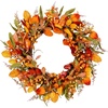 image:image20 Fall Wreath Autumn Wreath Thanksgiving Artificial Pumpkin Wall Decor Frount Door Farmhouse Home Porch Outdoor Indoor Holiday Harvest Decor