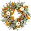 image:image20 Fall Wreath Autumn Wreath Thanksgiving Artificial Pumpkin Wall Decor Frount Door Farmhouse Home Porch Outdoor Indoor Holiday Harvest Decor Lambs Ear