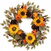 image:image20 Fall Wreath Autumn Wreath Thanksgiving Artificial Pumpkin Wall Decor Frount Door Farmhouse Home Porch Outdoor Indoor Holiday Harvest Decor Sunflower Pine Cones