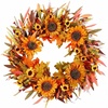 image:image22 Fall Wreath Autumn Wreath Thanksgiving Artificial Sunflower Wall Decor Frount Door Farmhouse Home Porch Outdoor Indoor Holiday Harvest Decor