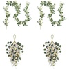 image:imagePinkpum 20 Eucalyptus Wreath for Front Door Porch Window  Green Decor for Home Farmhouse  Spring Summer Fall All Seasons Fluffy VersionWhite Set 3