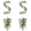 image:imagePinkpum 20 Eucalyptus Wreath for Front Door Porch Window  Green Decor for Home Farmhouse  Spring Summer Fall All Seasons Fluffy VersionWhite Set 5