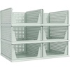 image:imagePinkpum Green Boy Closet Organizers and Storage Stackable Plastic Drawer Basket for Clothing Stackable Storage Bins Shelf Storage Container for Rv Closet Wardrobe Bedroom Bathroom Playroom Man 6 PackLight Green