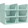 image:imagePinkpum Green Boy Closet Organizers and Storage Stackable Plastic Drawer Basket for Clothing Stackable Storage Bins Shelf Storage Container for Rv Closet Wardrobe Bedroom Bathroom Playroom Man 6 PackGreen