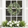 image:imagePinkpum 20 Eucalyptus Wreath for Front Door Porch Window  Green Decor for Home Farmhouse  Spring Summer Fall All Seasons